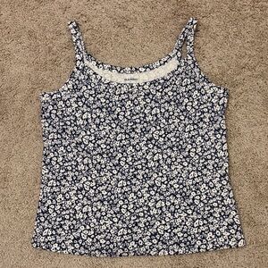Old Navy Women's Navy and White Floral Camisole